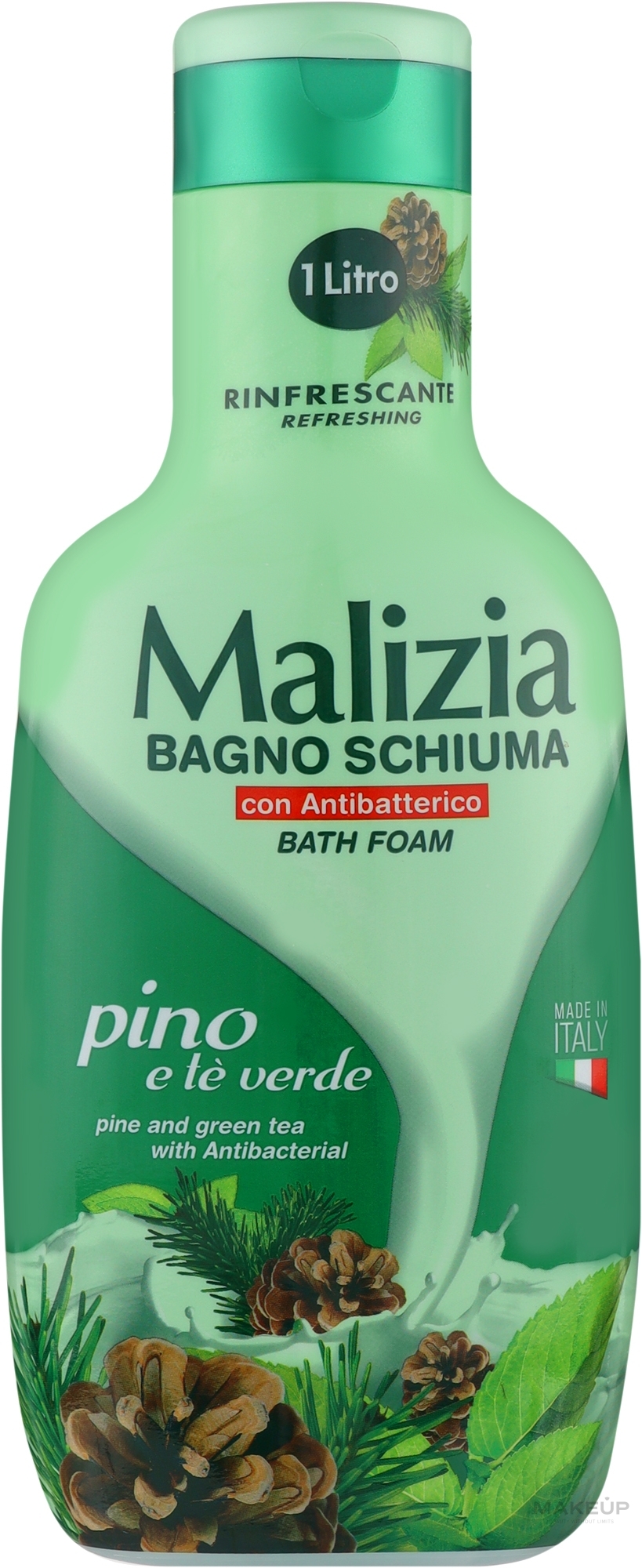 Пена для ванны "Шишки и зелёный чай" - Malizia Bath Foam Pine & Green Tea — фото 1000ml