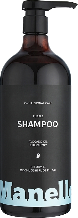 Тонуючий шампунь для нейтралізації жовтизни світлого волосся - Manelle Professional Care Avocado Oil & Keracyn Shampoo — фото N3