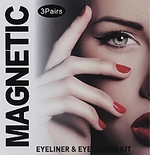 Духи, Парфюмерия, косметика Набор - Lewer Eye Lashes Magnetic Mini (eyelashes/3 p + tweezers/1 pc + eyeliner/1 pc)