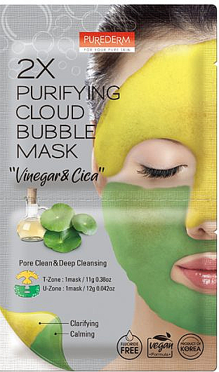 Очищувальна пухирцева маска для обличчя - Purederm 2X Purifying Cloud Bubble Mask — фото N1