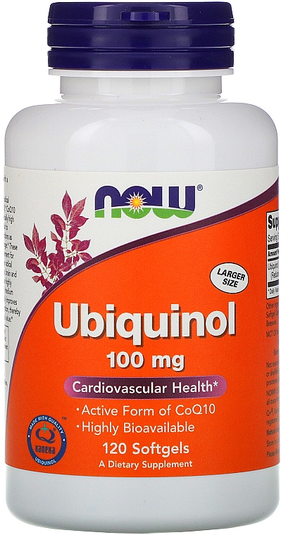 Капсулы "Убихинол" 100мг - Now Foods Ubiquinol 100mg Softgels — фото N1