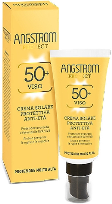 Захисний антивіковий сонцезахисний крем для обличчя - Angstrom Protect Moisturizing And Anti-aging Face Sun Cream SPF50+ — фото N1
