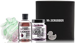 Духи, Парфюмерия, косметика УЦЕНКА! Набор - Mr.Scrubber "Blackberry" (body/scr/300 g + sh/gel/275 ml + sh/sponge)*