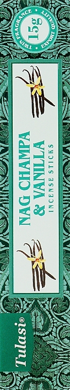 Благовония "Наг Чампа и ваниль" - Tulasi Nag Champa & Vanilla Incense Sticks — фото N1