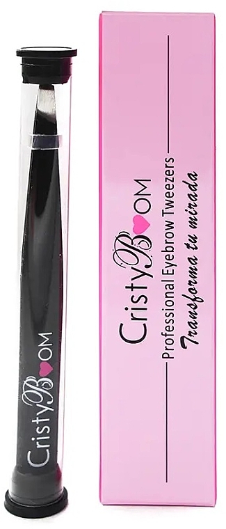 Пінцет для брів, чорний - Cristyboom Cosmetics Professional Eyebrow Tweezers Black — фото N2