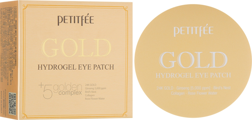 Гидрогелевые патчи для глаз с золотым комплексом +5 - Petitfee & Koelf Gold Hydrogel Eye Patch  — фото N2