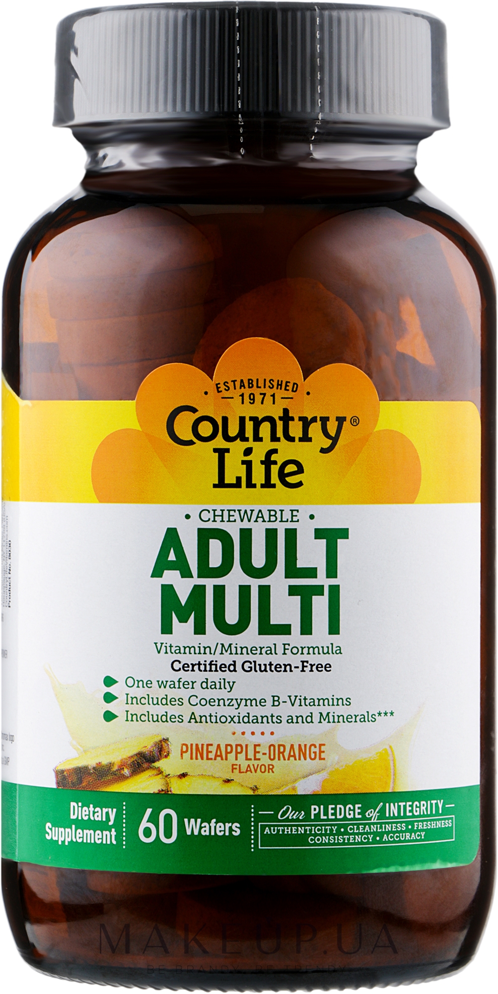 Вітамінно-мінеральний комплекс для дорослих - Country Life Adult Multi — фото 60шт