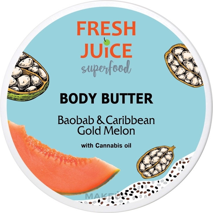 Крем-масло для тела "Баобаб и Карибская золотая дыня" - Fresh Juice Superfood Baobab & Caribbean Gold Melon  — фото 225ml
