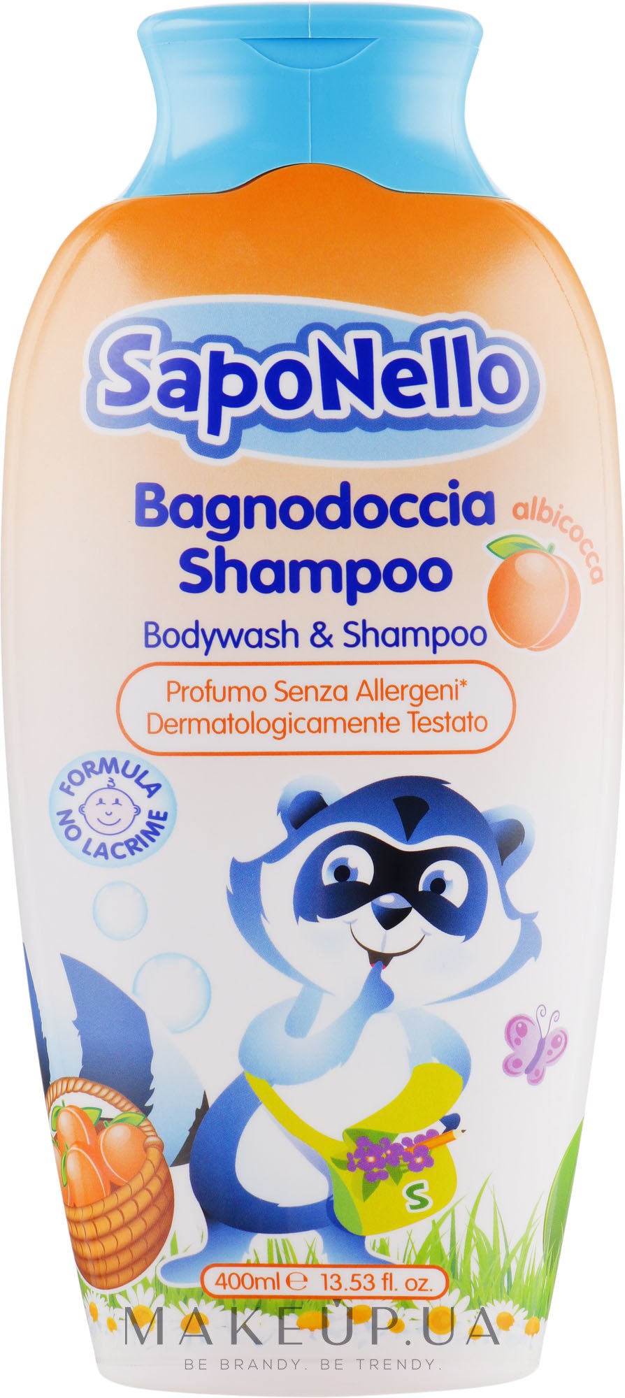 Шампунь і гель для душу для дітей "Абрикос" - SapoNello Shower and Hair Gel — фото 400ml