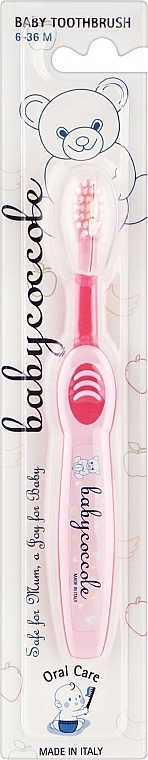 Зубна щітка для дітей, рожева - Babycoccole 1-3 Toothbrush — фото N1