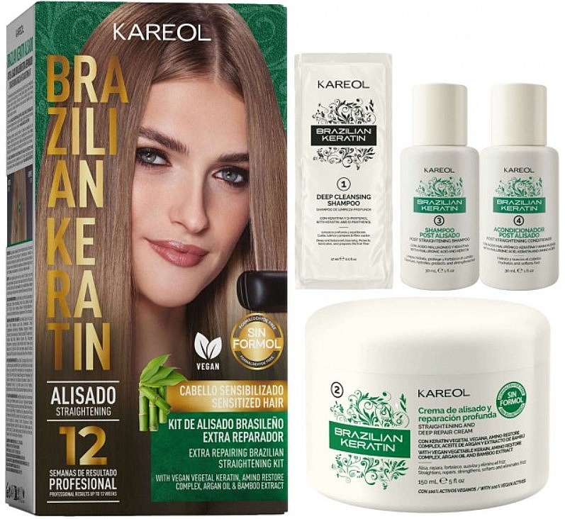 Набор для выпрямления тонких волос - Kareol Brazilian Keratin — фото N1