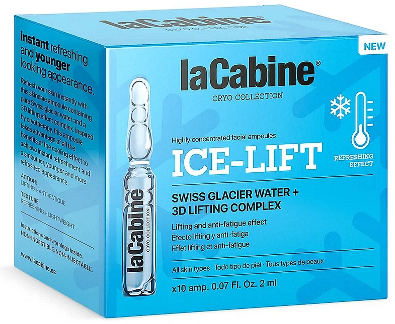 Ампулы для лица "Охлаждающая подтяжка" - La Cabine Ice-lift Ampoules — фото N2
