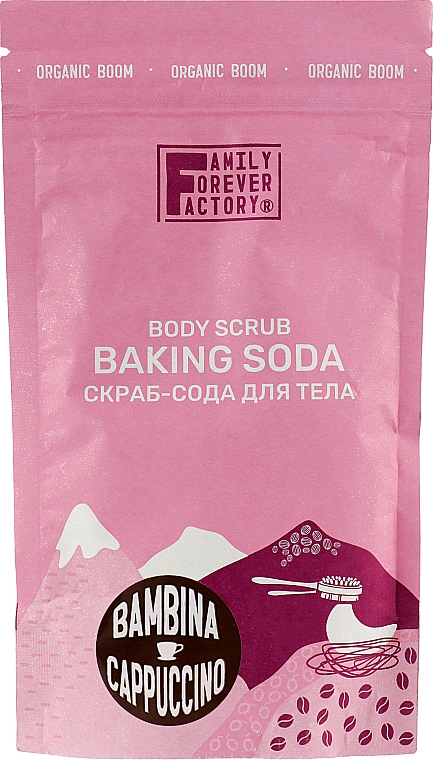 Скраб-сода для тела "Бамбина капучина" - Family Forever Factory Organic Boom Body Scrub Baking Soda