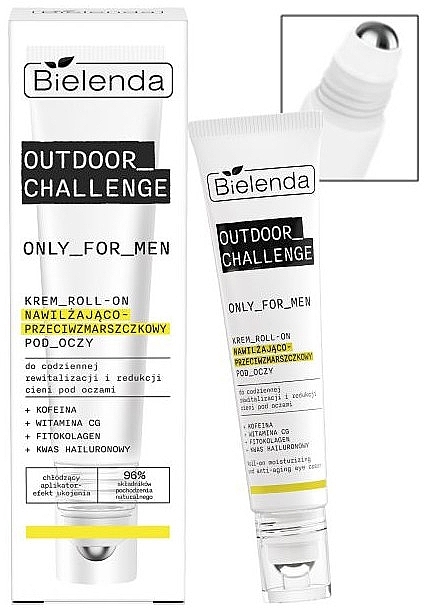 Зволожувальний крем для очей проти зморщок - Bielenda Only For Men Outdoor Challenge Roll-On Moisturizing And Anti-Wrinkle Eye Cream — фото N1