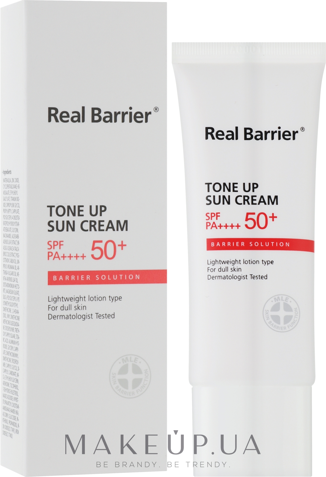 Солнцезащитный крем с осветляющим эффектом - Real Barrier Tone Up Sun Cream SPF50+ PA++++ — фото 40ml