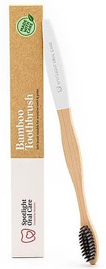 Бамбукова зубна щітка, біла - Spotlight Oral Care White Bamboo Toothbrush — фото N1