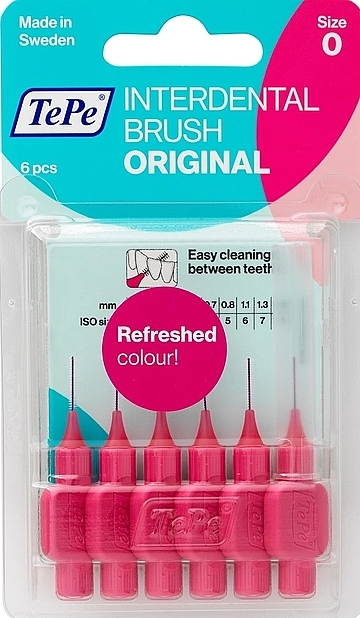 Набор межзубных ершиков "Original", 0.4 мм, розовые - TePe Interdental Brush Original Size 0 — фото N1