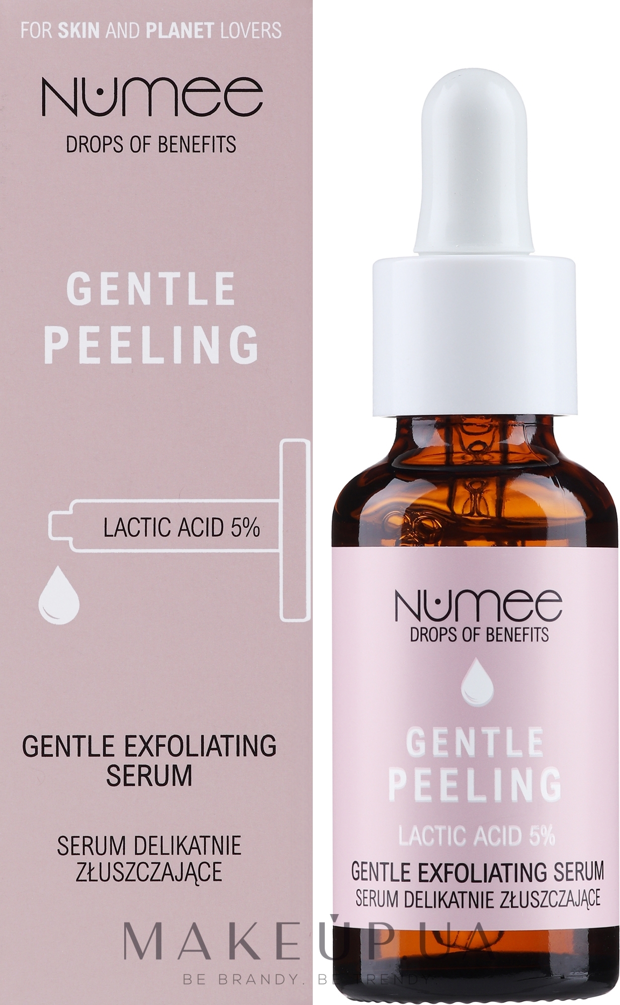 Ніжна відлущувальна сироватка для обличчя - Numee Drops Of Benefits Entle Peeling Lactic Acid Gentle Exfoliating Serum — фото 30ml