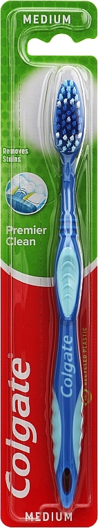 Зубна щітка "Прем'єр" середньої жорсткості №2, синя - Colgate Premier Medium Toothbrush — фото N1