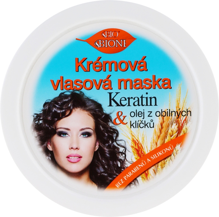 Кремова маска для волосся - Bione Cosmetics Keratin + Grain Sprouts Oil Cream Hair Mask — фото N1