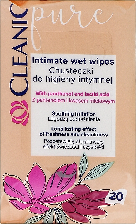 Серветки для інтимної гігієни, 20 шт. - Cleanic Pure Intimate Wet Wipes