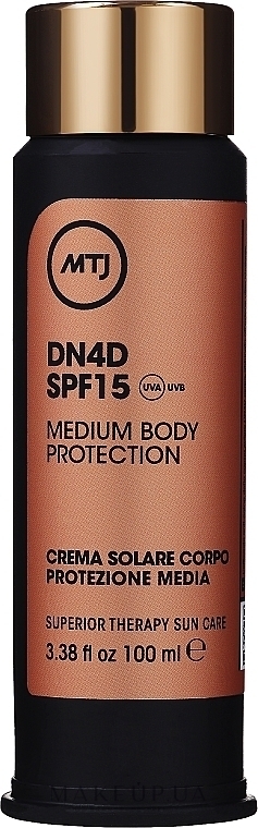 Солнцезащитный крем для тела SPF15 - MTJ Cosmetics Superior Therapy Sun Care DN4D Body Cream SPF15 Medium Body Protection — фото 100ml