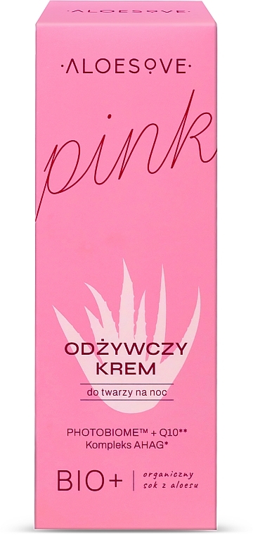 Нічний живильний крем для обличчя - Aloesove Pink Nourishing Face Cream — фото N2