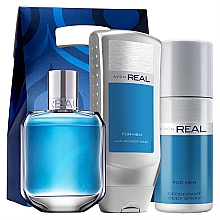 Avon Real For Men - Набір (edt/75ml + deo/150ml + sh/gel/250ml) — фото N1