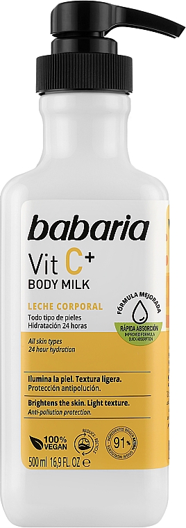 Молочко для тела с витамином С - Babaria Body Milk Vit C+ — фото N1
