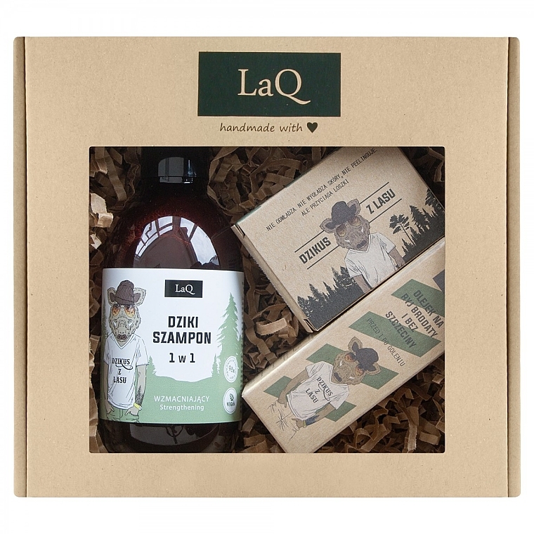 Набор - LaQ Boar Gift Set For Men (sham/300ml + oil/30ml + soap/85g) — фото N1