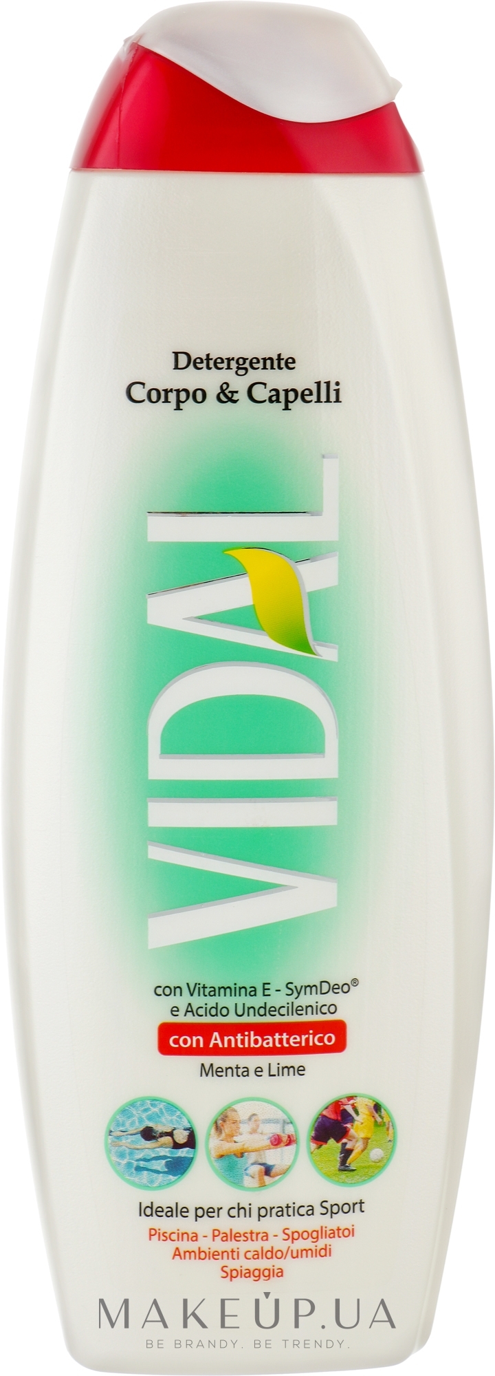 Гель для душа и волос с антибактериальным эффектом - Vidal Antibacterial Body & Hair Cleanser Mint & Lime — фото 500ml