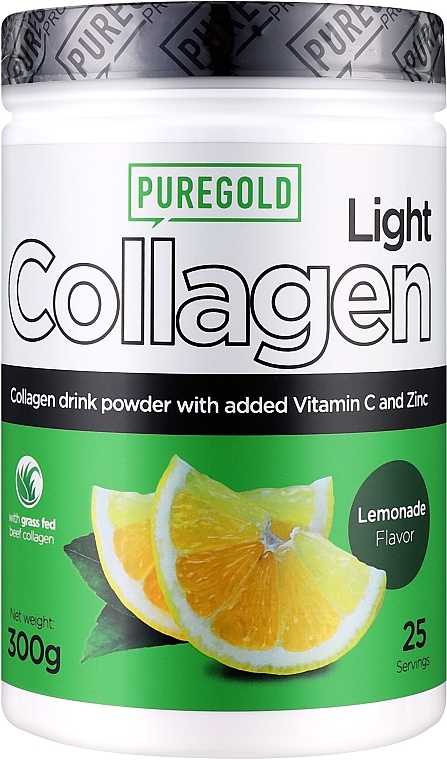 Коллаген с витамином С и цинком, лимонад - PureGold Collagen Light — фото N1