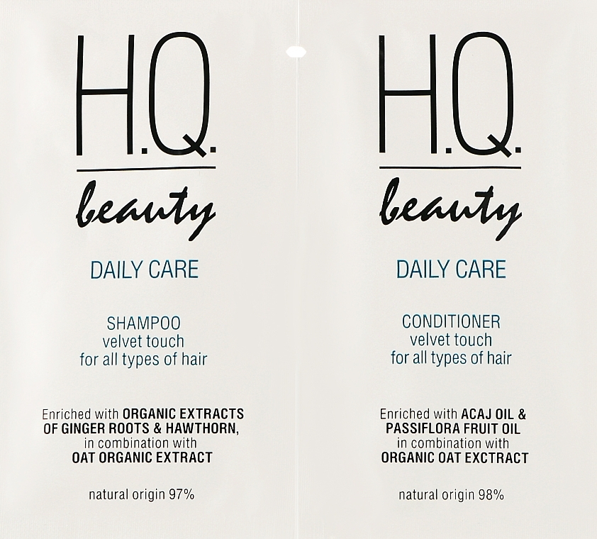 Набір пробників для всіх типів волосся - H.Q.Beauty Daily Care (h/shm/10ml + h/cond/10ml)