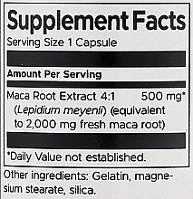 Харчова добавка "Екстракт маки", 500 мг 60 шт. - Swanson Maca Extract — фото N3