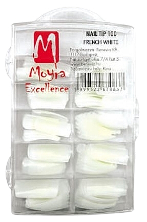 Тіпси для нарощування нігтів, білі - Moyra Nail Tip White — фото N1