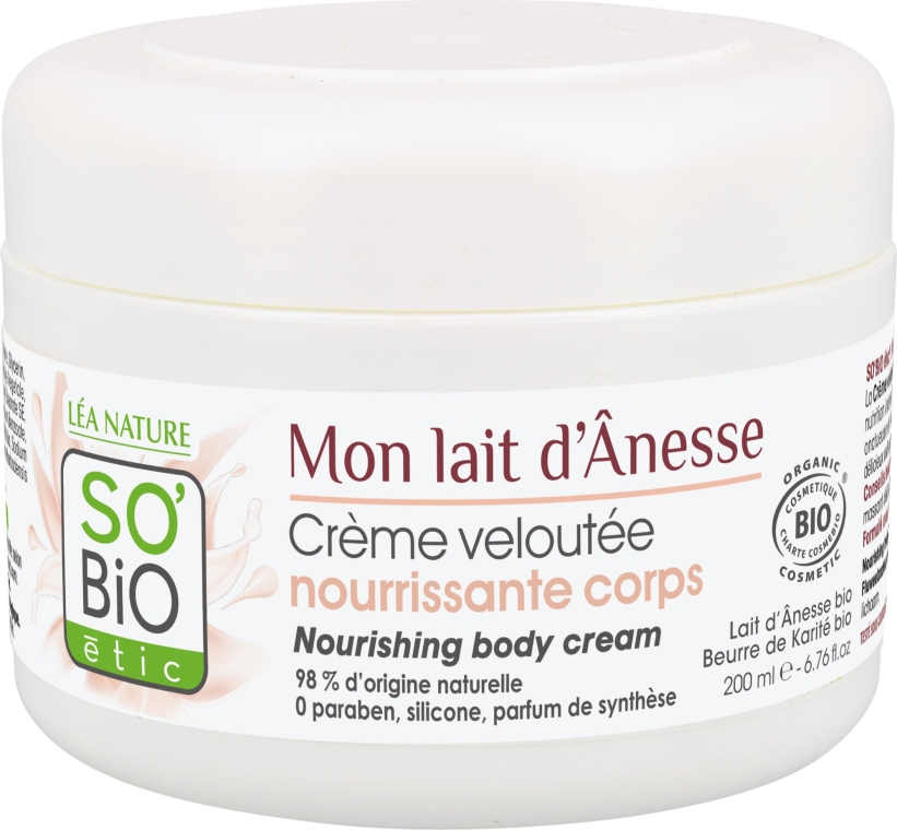 Крем для тела питательный с ослиным молоком - So'Bio Etic Mon Lait d'Anesse Nourishing Body Cream