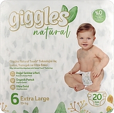 Подгузники детские Natural 6 Extra Large (15 + кг), 20 шт. - Giggles — фото N1