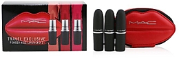 Духи, Парфюмерия, косметика Набор - M.A.C Travel Exclusive Power Kiss Lipstick (lip/stick/3x3g + pouch)