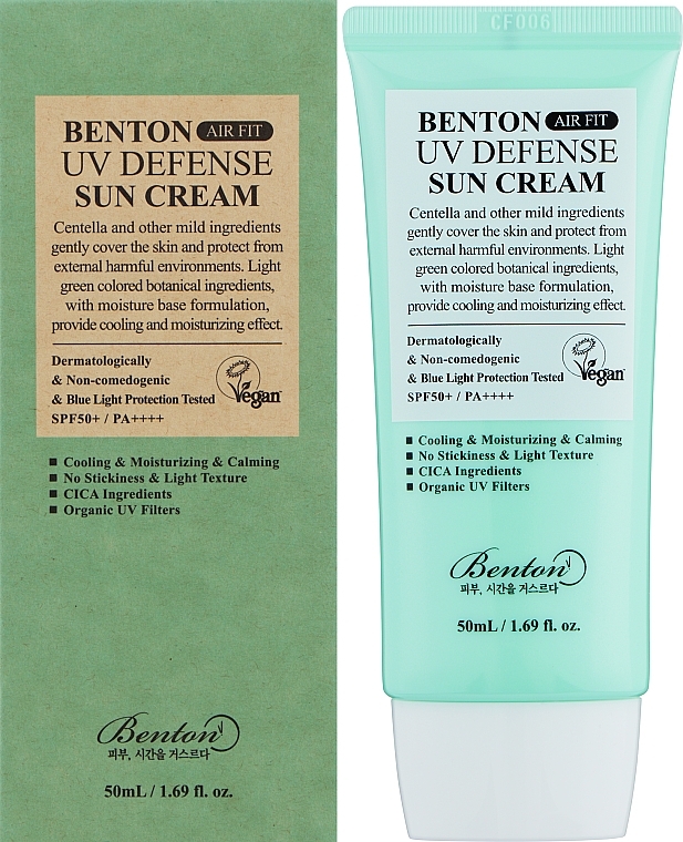 Солнцезащитный крем - Benton Air Fit UV Defense Sun Cream SPF50+/PA++++ — фото N2