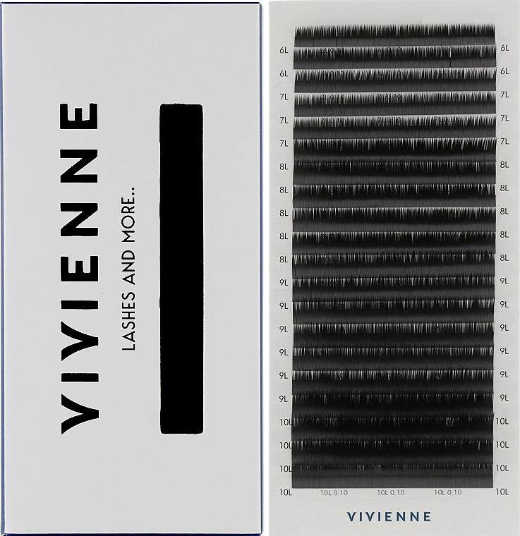 Накладні вії "Elite", чорні, 20 ліній (mix, 0,1, L, (6-10)), екоупаковка - Vivienne — фото N1