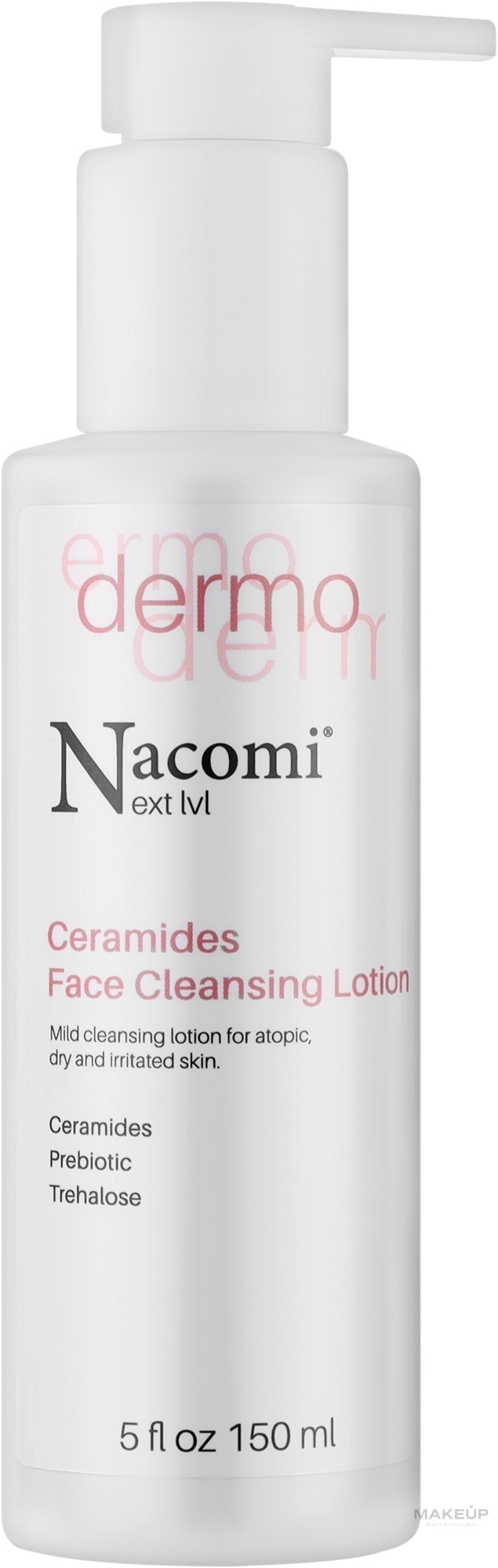 Эмульсия для сухой и чувствительной кожи - Nacomi Next Level Dermo Ceramides Face Cleansing Lotion — фото 150ml