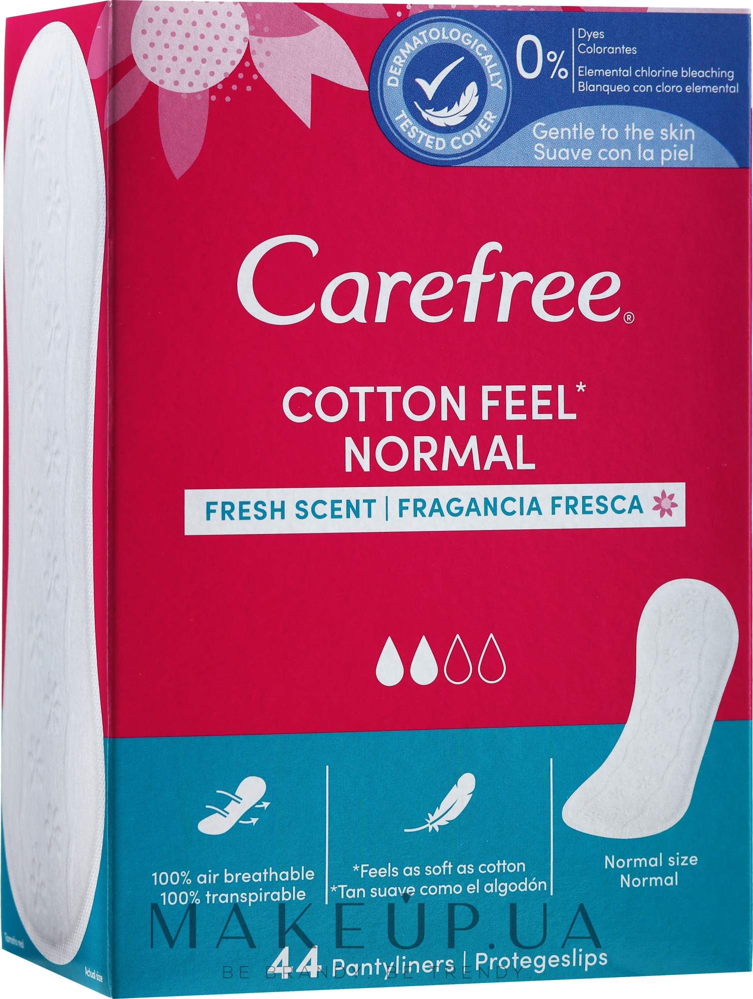Гигиенические ежедневные прокладки, 44шт - Carefree Normal Cotton Fresh — фото 44шт