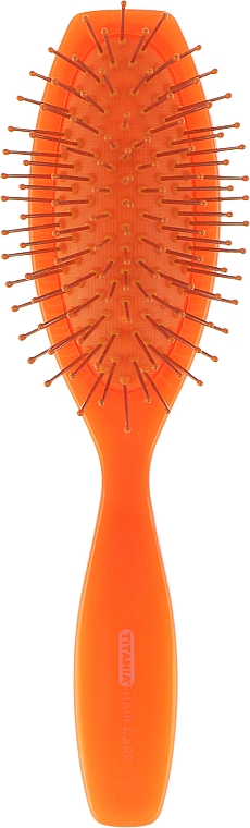 Щетка массажная 9 рядов, оранжевая - Titania — фото N1