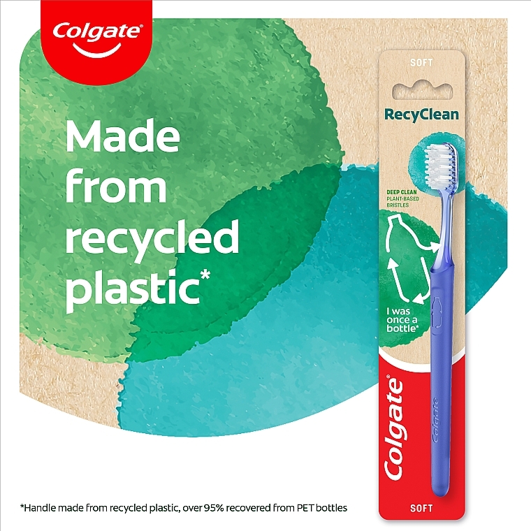 Зубна щітка Еко для глибокого чищення з переробленого пластику, сіра - Colgate RecyClean — фото N2