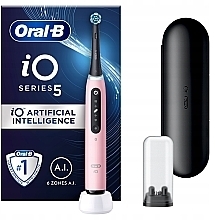 Электрическая зубная щетка, с футляром, розовая - Oral-B iO Series 5 Pink — фото N1