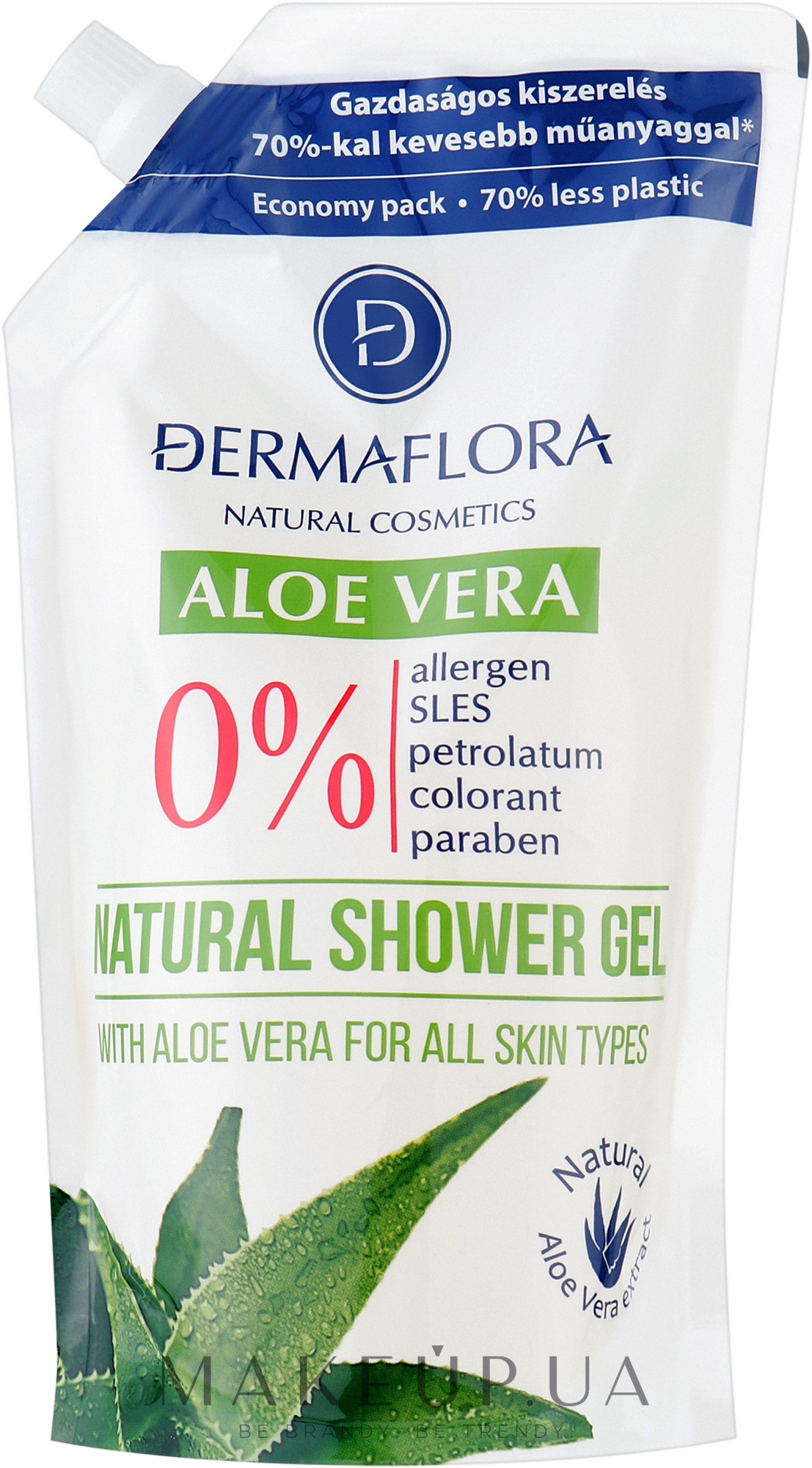 Гель для душу - Dermaflora Shower Gel With Aloe Vera Refill (дой-пак) — фото 500ml