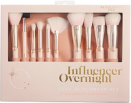 Набор кистей для макияжа - Revolution PRO X Influencer Overnight Full Beat Brush Set & Rol — фото N4