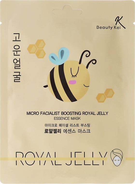 Тканевая маска для лица - Beauty Kei Micro Facialist Boosting Royal Jelly Essence Mask — фото N1