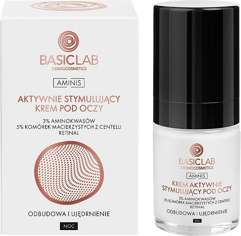 Активний стимулювальний нічний крем для шкіри навколо очей - BasicLab Dermocosmetics Aminis Actively Stimulating Eye Cream Night — фото N1