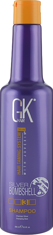 Срібний шампунь для освітленого волосся - GKhair Silver Shampoo — фото N1
